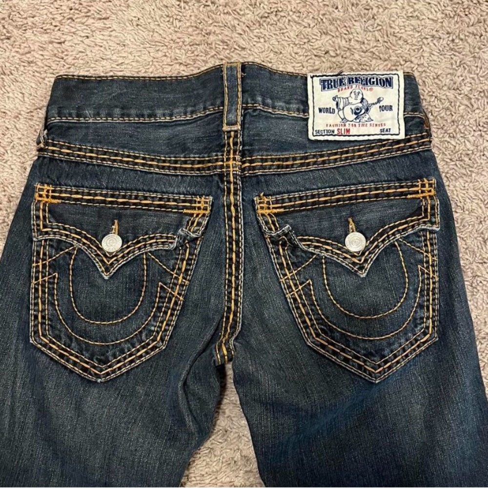 True Religion Black Denim with Contrast Stitching